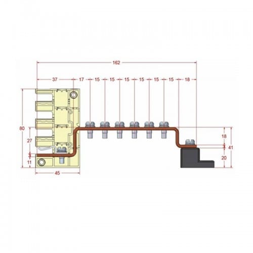 6T-Earth busbar 125AF