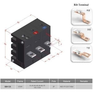 Smart busbar BBK125 3P BBK125 3P-2