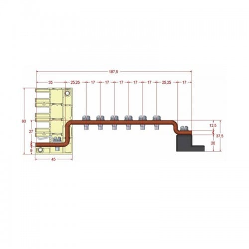 Smart busbar 6T-Earth busbar 250AF