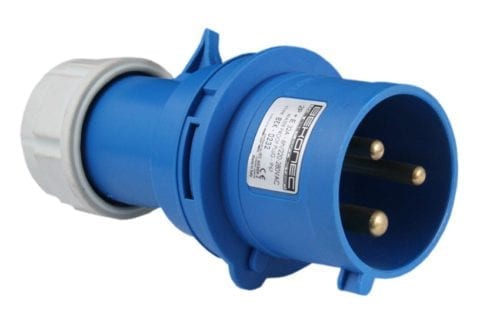 Phích cắm công nghiệp 3 chấu không kín nước