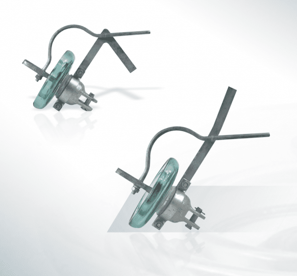 Earth wire disk suspension- type glass insulator