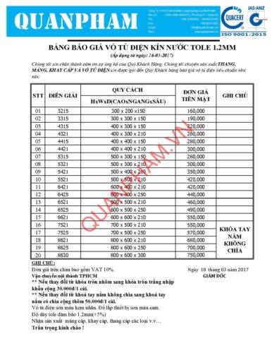 BG Vo tu dien kin nuoc Tole 1.2mm