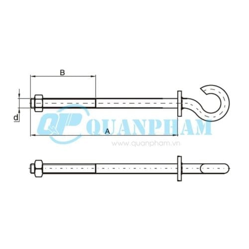 Hình 1: Bulông móc (Ảnh: quanpham)