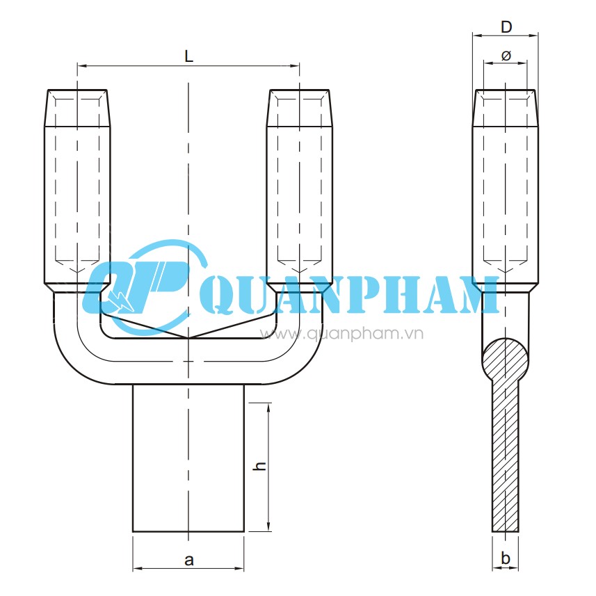 Bản vẽ kỹ thuật Cosse ép chuyển tiếp 2 dây dẫn SSY Compression 0°