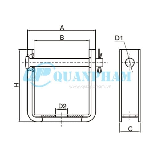 Giá đỡ 1 sứ Insulated U - Clevis 2