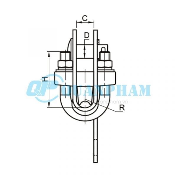 Khóa đỡ dây chống sét Suspension Clamps for Ground Wire (type DS - 7) 1 Khóa đỡ dây chống sét Suspension Clamps for Ground Wire (type DS - 7) 1