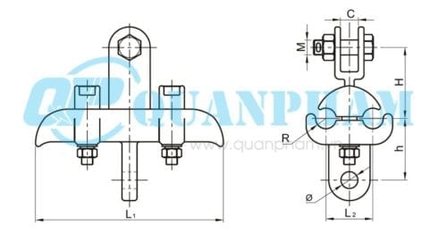 Khóa đỡ dây nhảy Suspension Clamps (type XTS - twin jumper conductors) 3