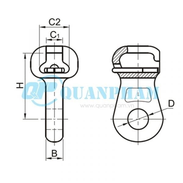 Mắc nối đơn Socket Eyes (type W) 1