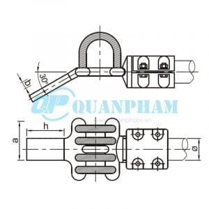Nối thanh cái Flexible Clamps for Tubular Bus-bar (type MGS – 30°) 1