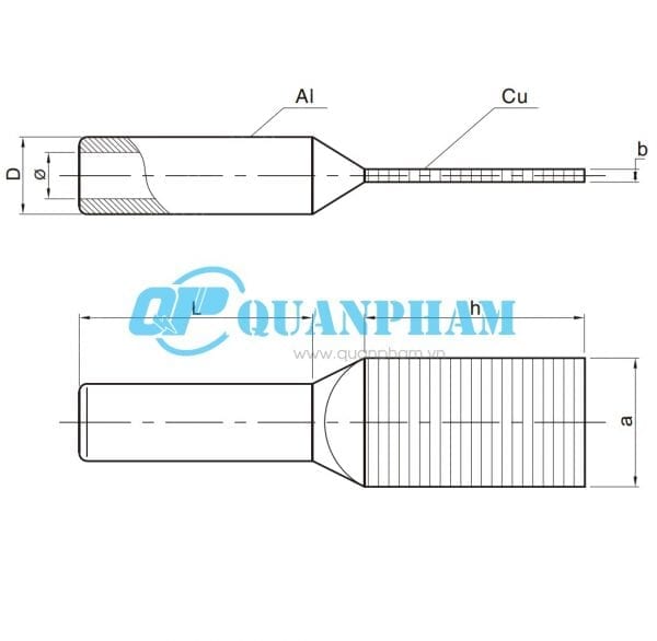 Cu-Al Transition Connectors (Type SYG, Compression, 0°)