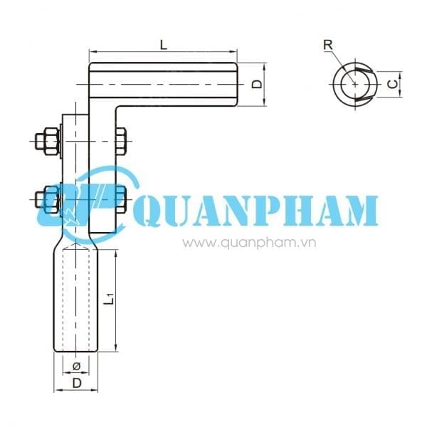 Bản vẽ kỹ thuật kẹp rẽ nhánh dây dẫn Type TY Bản vẽ kỹ thuật kẹp rẽ nhánh dây dẫn Type TY