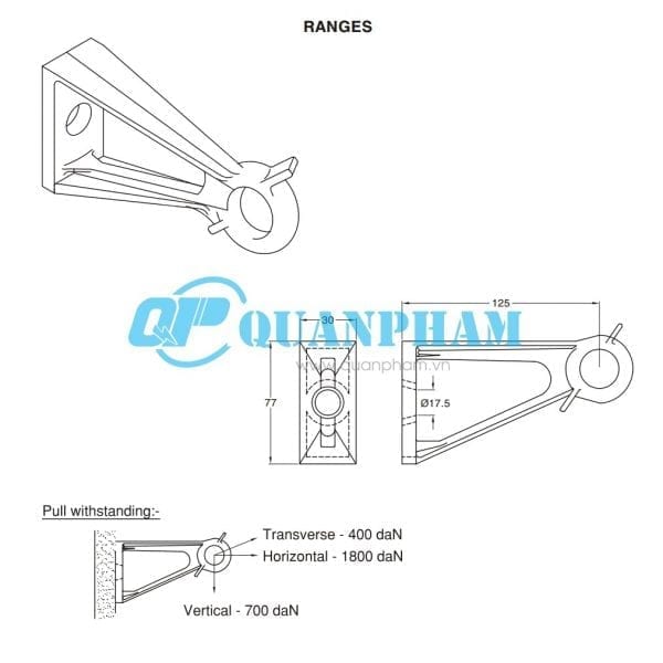 Móc đỡ dây hạ thế 1 pha Móc đỡ dây hạ thế 1 pha