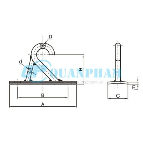 móc đơn 2 Single Suspension Clamp Bracket