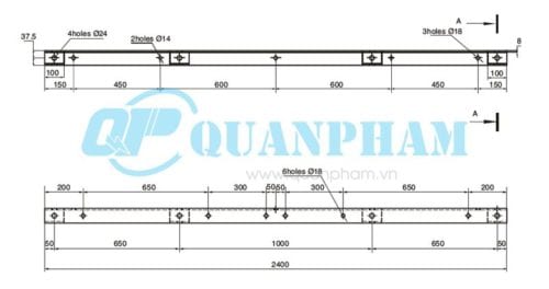 đà lệch 2.4m và thanh chống Crossarm Brace For Distribution Line 2