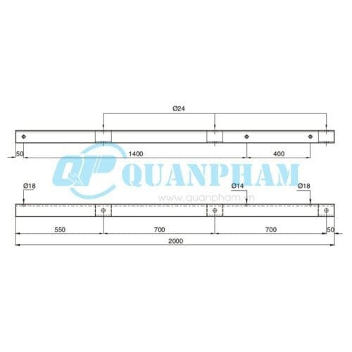 đà lệch 2m Crossarm For Distribution Line 1
