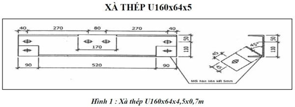 Đà sắt đỡ máy biế thế U160 Đà sắt đỡ máy biế thế U160