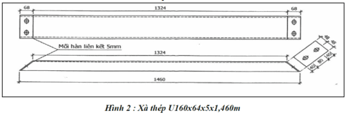 Bộ đà thép đỡ máy biến thế U160 Bộ đà thép đỡ máy biến thế U160