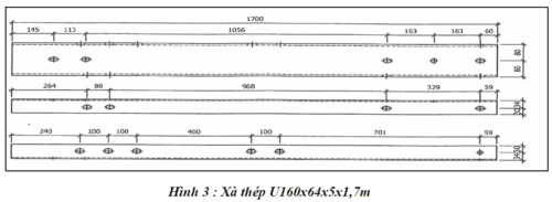 Bộ đà thép đỡ máy biến thế U160 Bộ đà thép đỡ máy biến thế U160