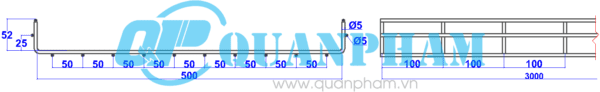 Wire mesh cable tray 50x500x5mm